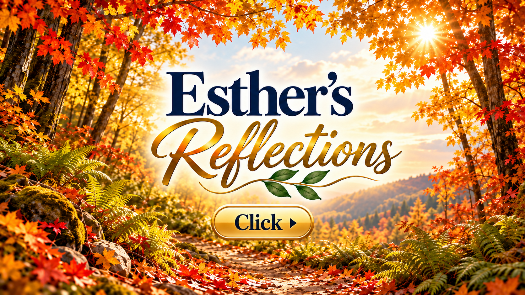 Esther’s Reflections — a golden autumn woodland path