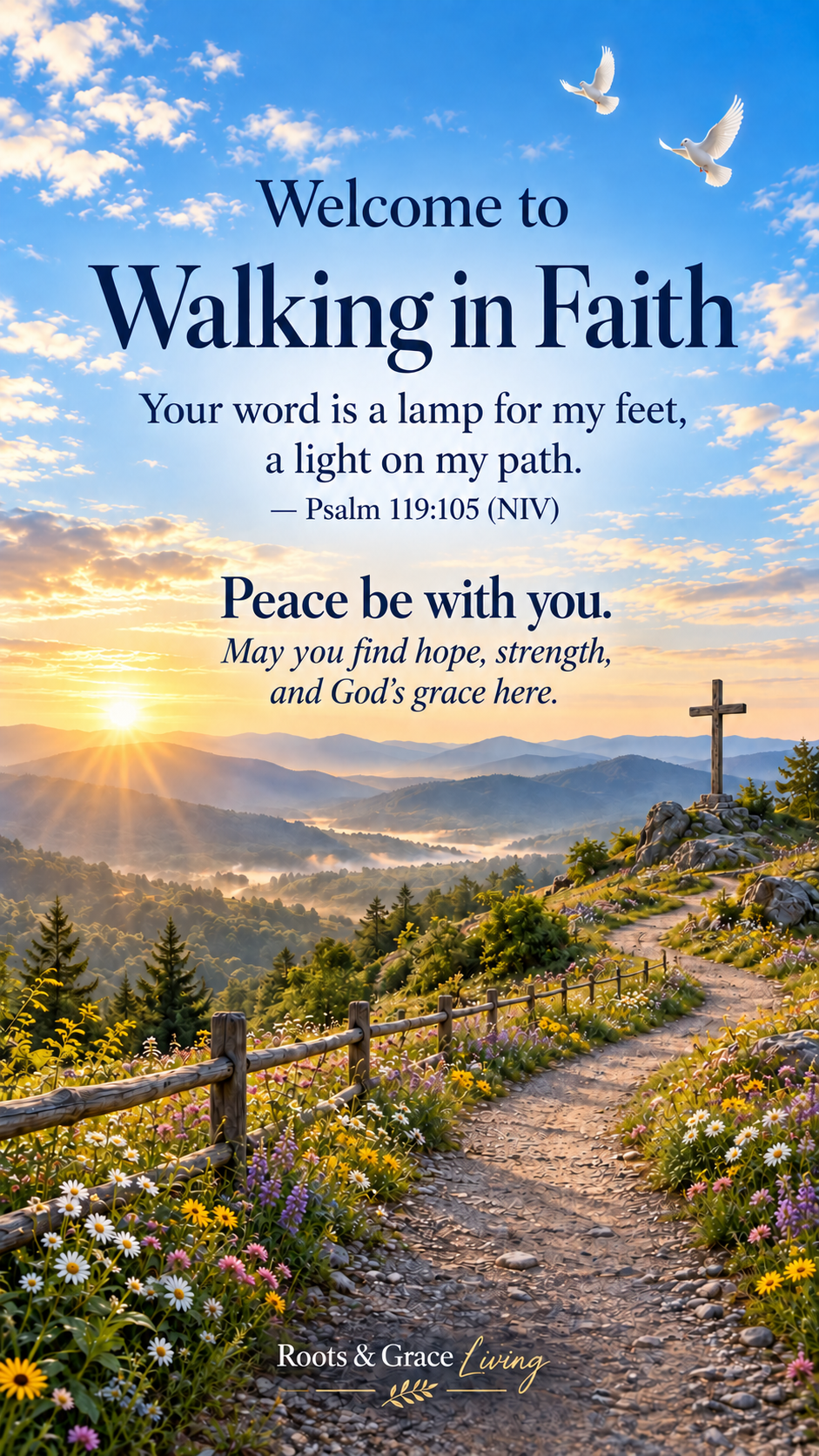 Welcome to Walking in Faith with Psalm 119:105 and a message of peace, hope, strength, and God’s grace